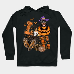 Funny Rottweiler Dog Lover Gift Rottweiler Halloween Pumpkin Hoodie